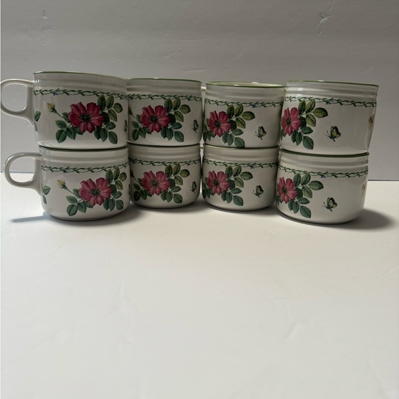 Garden Bloom Ceramic Coffee Mugs by Studio Nova Set of 8 - Picture 4 of 5